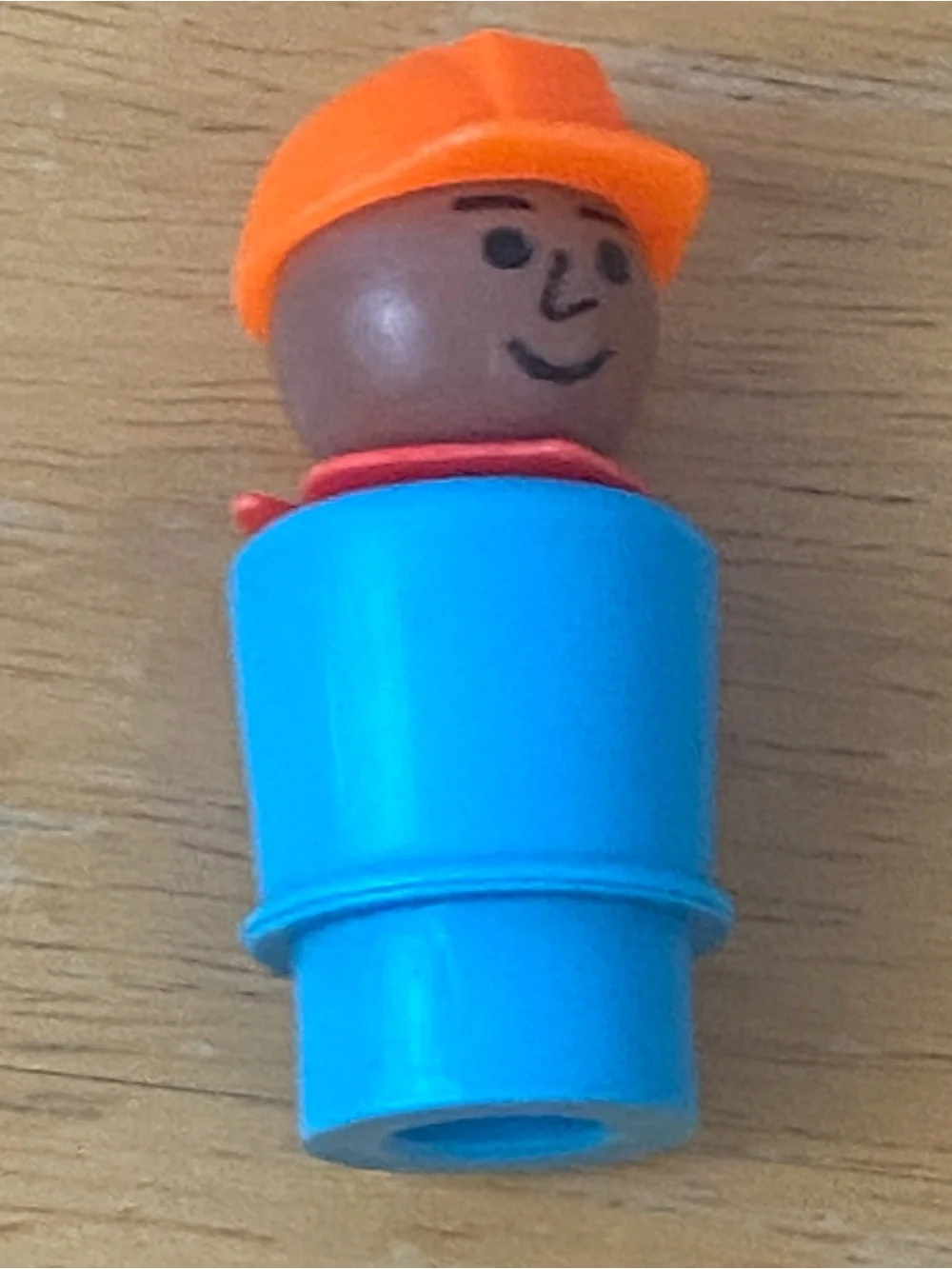 Vintage Fisher-Price Little People Blue & Orange Construction Workers Set of 3